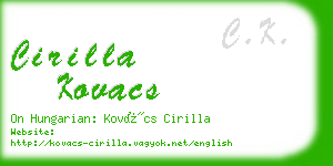 cirilla kovacs business card